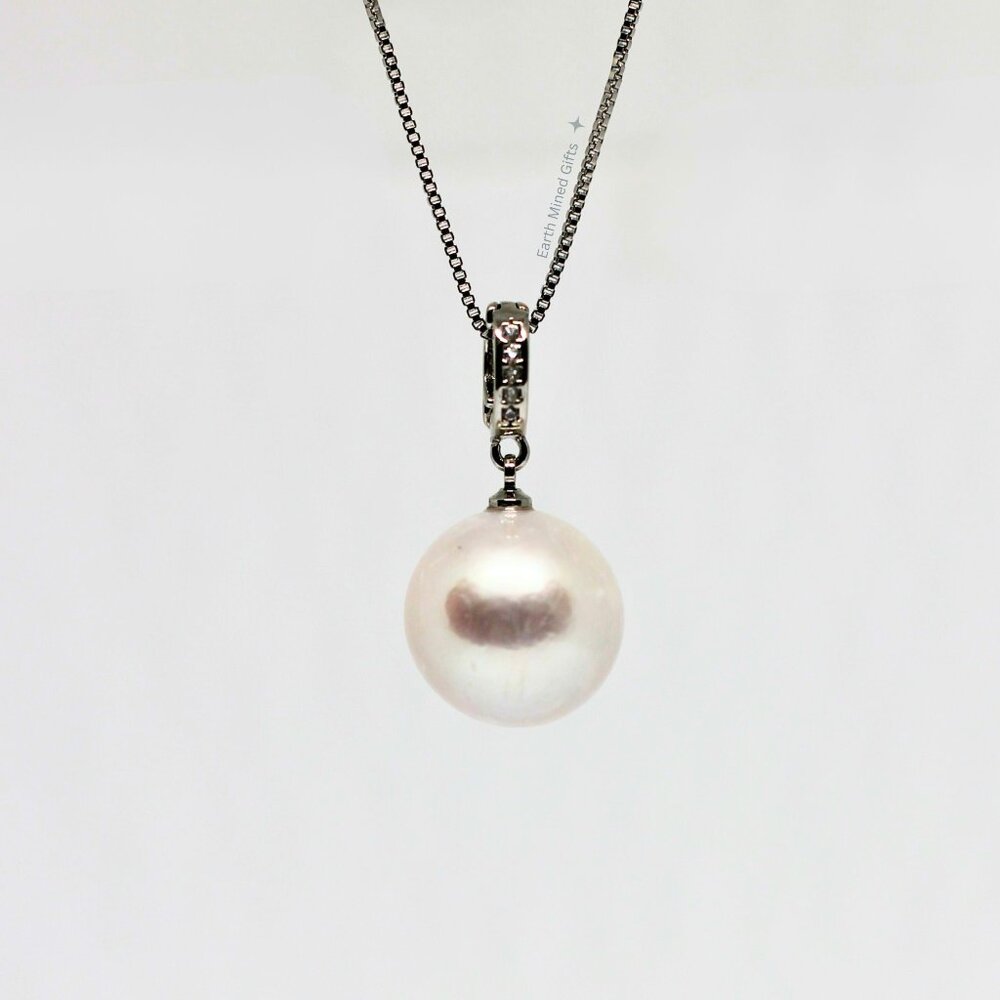 Giant 14.5mm White Edison Pearl Pendant Necklace